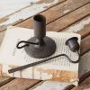 Vintage Chamber Candlestick Holder with Snuffer - Cast Iron Candle Holder Set for Home Decor and Ambiance