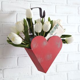 Rustic Hanging Heart Planter - Decorative Metal Plant Holder for Indoor or Outdoor Use