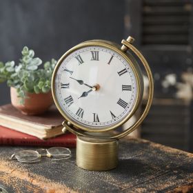 Vintage Atlas Tabletop Clock - Classic Timepiece for Home Decor