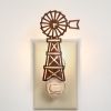 Farmhouse Windmill Night Light Set - Box of 4  Rustic Decor for Home or Gifts