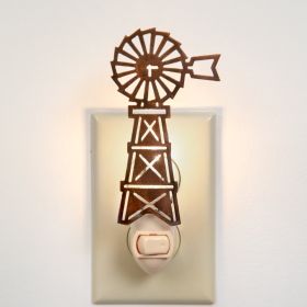 Farmhouse Windmill Night Light Set - Box of 4  Rustic Decor for Home or Gifts