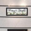 Trendy Decor 4U "Merry & Bright Holiday; Happy Holidays to YOU" Framed Wall Art for Living Room, Wall Art Print for Home Decor